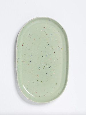 New Party Oval Tray Green